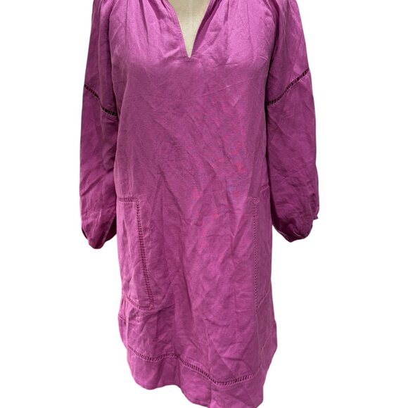 NWT LOFT Petite Cutout Linen-Blend Pocket Dress – Lilac Taffy – Size Petite Medi - Picture 8 of 8